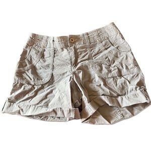 INC International Concepts Silver Light Gray Cuffed Shorts With Bling Size 6